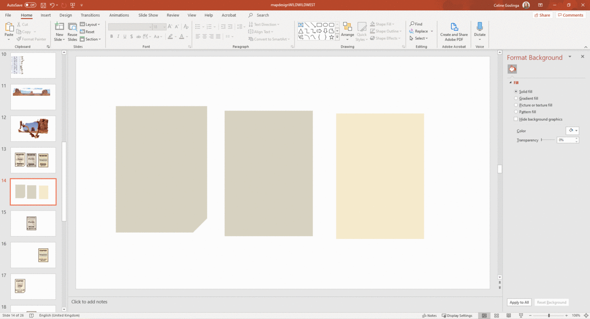 animation of posters being made in powerpoint 